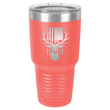 Deer With Flag Design Tumbler
